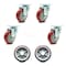 Service Caster Regency 600UBCKIT6 U-Boat Cart Caster and Wheel Replacement Set - REG-20S414-PPUB-RED-TP2-4-PPUD820-2 - alternate 1